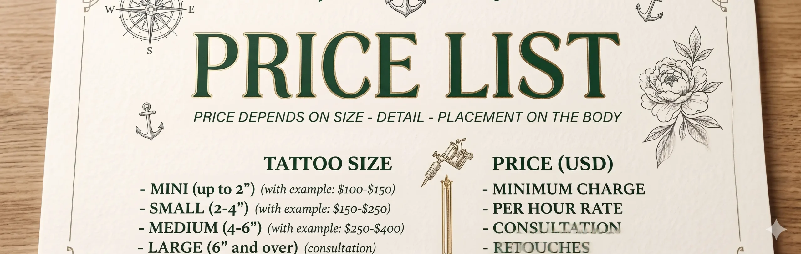 Tattoo Pricing bangkok